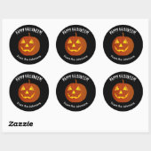 Jack O Lantern Pompoen Gelukkig Halloween Ronde Sticker (Vel)