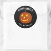 Jack O Lantern Pompoen Gelukkig Halloween Ronde Sticker (Tas)