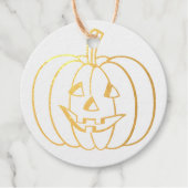 Jack o' Lantern pompoen gezicht grappige schattige Bedankjes Labels (Voorkant)
