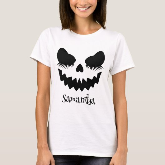 Jack O Lantern Pompoen Gezicht Halloween T-shirt (Voorkant)