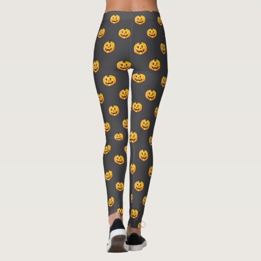 Jack O Lantern Pompoen Halloween Leggings (Achterkant)