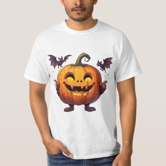 Jack O Lantern Pompoen Halloween Vleermuizen 🎃 T-shirt (Voorkant)