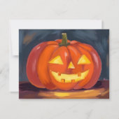 Jack-O-Lantern Pompoen Halloween Watercolor Feestdagenkaart (Voorkant)
