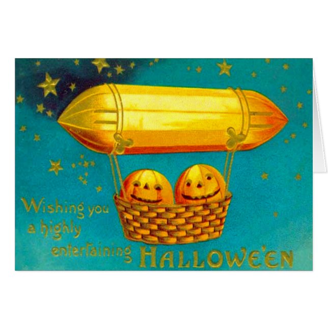 Jack O' Lantern Pompoen Heet Luchtballon (Voorkant Horizontaal)