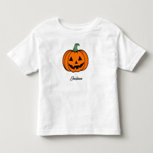 Jack O Lantern Pompoen Oranje Naam Peuter T-shirt