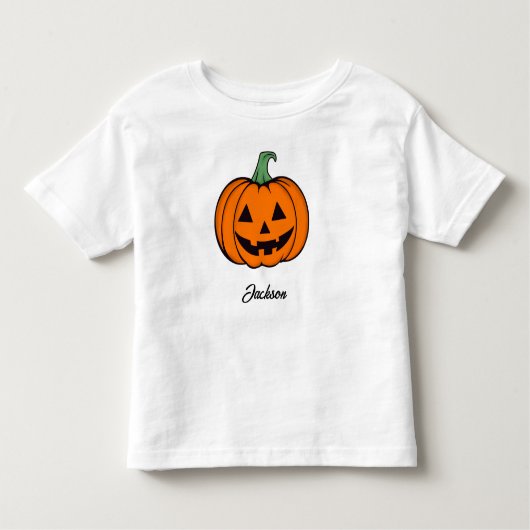 Jack O Lantern Pompoen Oranje Naam Peuter T-shirt (Voorkant)