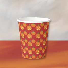Jack-o-Lantern Pompoen Patroon Halloween Papieren Bekers