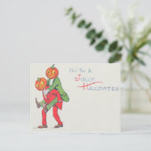 Jack O' Lantern Pompoen Schepsel Opzadelens Briefkaart (Staand voorkant)