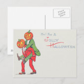 Jack O' Lantern Pompoen Schepsel Opzadelens Briefkaart (Voorkant / Achterkant)