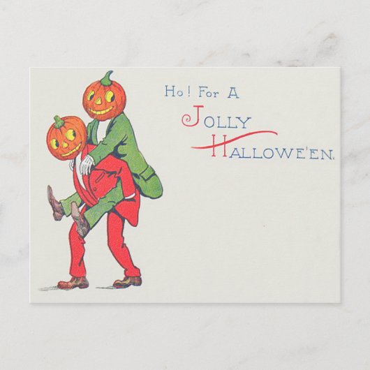 Jack O' Lantern Pompoen Schepsel Opzadelens Briefkaart (Voorkant)