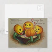 Jack O' Lantern Pompoen Speelkaarten Poker Briefkaart (Voorkant / Achterkant)
