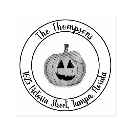 Jack O Lantern Pompoen Vlek Rubber Stempel (Afrduk)