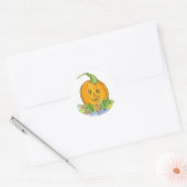 Jack-O-Lantern Pompoen Waterverf Illustratie Ronde Sticker (Envelop)