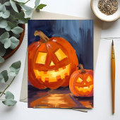Jack-O-Lantern Pompoenen Halloween Feestdagenkaart