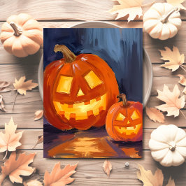 Jack-O-Lantern Pompoenen Halloween Feestdagenkaart