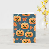 Jack-o'-lantern pompoenen kaart (Gele Bloem)