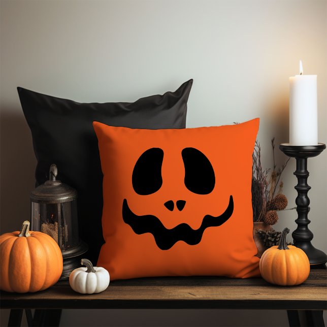 Jack O Lantern Pompoengezicht Worpkussen Kussen (Creator heeft geüpload)