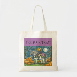 JACK O LANTERN PRINCE ON UNICORN, TRICK OR TREAT TOTE BAG