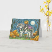 JACK O LANTERN PRINCE OP ZIJN MAGIC UNICORN Blank Kaart (Gele Bloem)