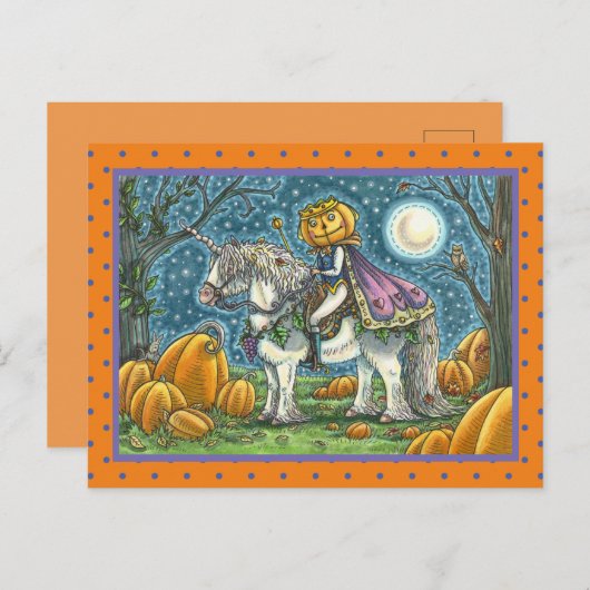 JACK O LANTERN PRINCE OP ZIJN MAGIC UNICORN BRIEFKAART (Voorkant / Achterkant)