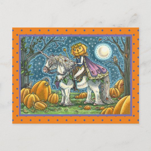 JACK O LANTERN PRINCE OP ZIJN MAGIC UNICORN BRIEFKAART (Voorkant)