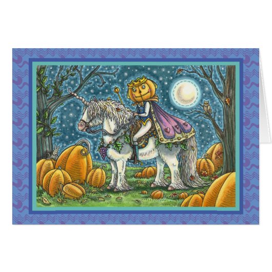 JACK O LANTERN PRINCE OP ZIJN MAGIC UNICORN, KAART (Voorkant Horizontaal)