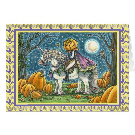 JACK O LANTERN PRINCE OP ZIJN MAGIC UNICORN, KAART (Voorkant Horizontaal)