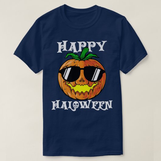 Jack O Lantern Pumpkin die zonnebril draagt Happy  T-shirt (Design voorkant)