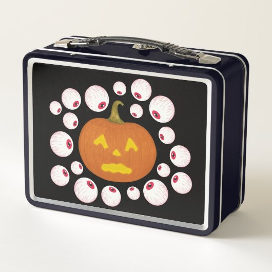 Jack-o-Lantern Pumpkin en oogbollen in het donker (Achterkant)