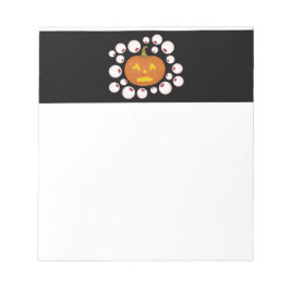 Jack-o-Lantern Pumpkin en oogbollen in het donker Notitieblok