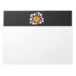 Jack-o-Lantern Pumpkin en oogbollen in het donker Notitieblok