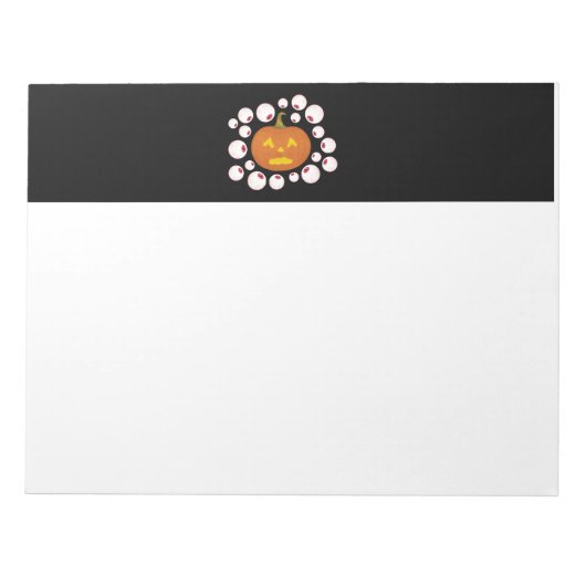 Jack-o-Lantern Pumpkin en oogbollen in het donker Notitieblok (Voorkant)