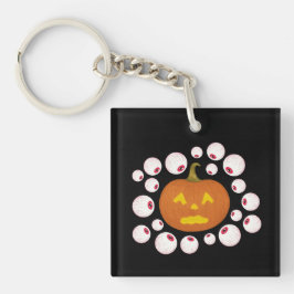 Jack-o-Lantern Pumpkin en oogbollen in het donker Sleutelhanger
