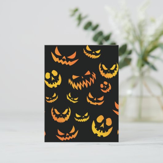 Jack O Lantern Pumpkin Face Briefkaart (Staand voorkant)