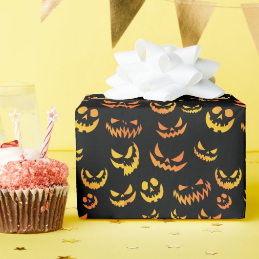 Jack O Lantern Pumpkin Face Cadeaupapier (Verjaardagsfeest)