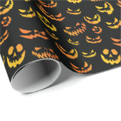 Jack O Lantern Pumpkin Face Cadeaupapier (Rol Hoek)