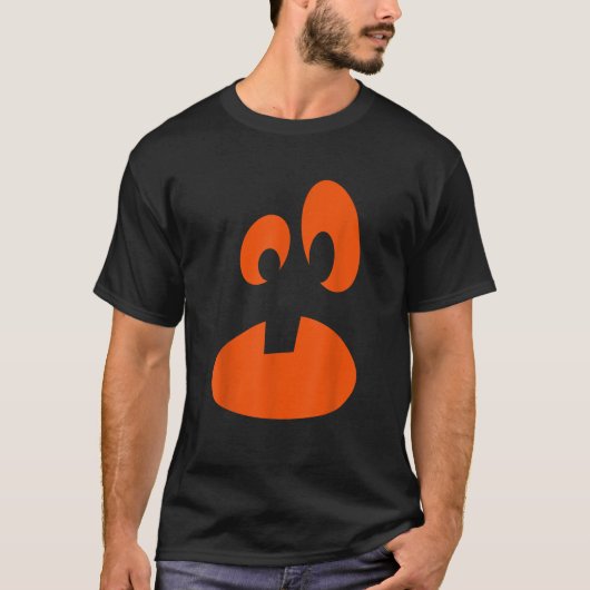 Jack O Lantern Pumpkin Face Funny Halloween Costum T-shirt (Voorkant)