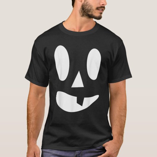 Jack O Lantern Pumpkin Face Funny Halloween Costum T-shirt (Voorkant)