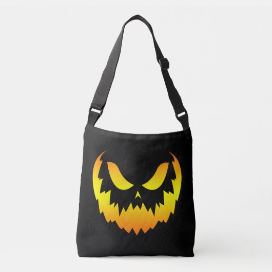 Jack O Lantern Pumpkin Face Gradient Crossbody Tas (Voorkant)