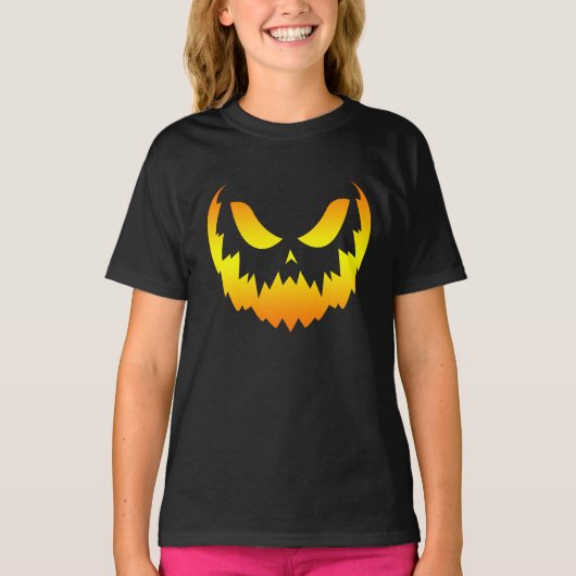 Jack O Lantern Pumpkin Face Gradient T-shirt (Voorkant)