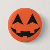 Jack O Lantern Pumpkin Face Halloween Button (Voorkant)