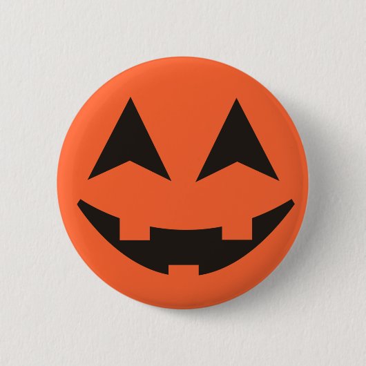 Jack O Lantern Pumpkin Face Halloween Button (Voorkant)