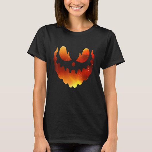 Jack O Lantern Pumpkin Face Halloween Costume T-shirt (Voorkant)