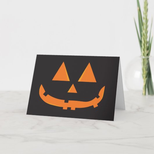 Jack O Lantern Pumpkin Face Halloween Oranje Black Kaart (Voorkant)