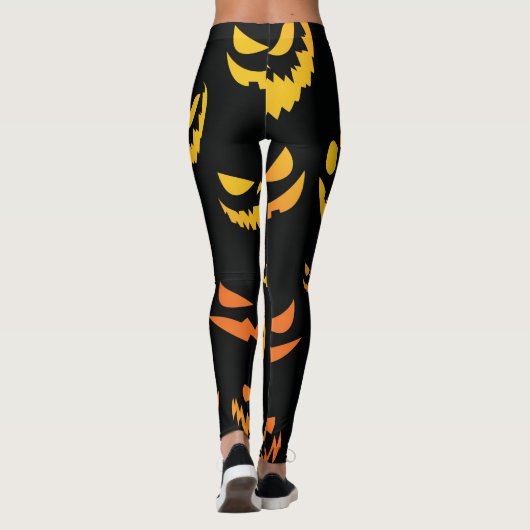 Jack O Lantern Pumpkin Face Leggings (Achterkant)