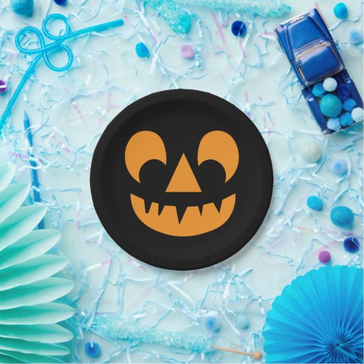 Jack O Lantern Pumpkin Face Papieren Bordje (Feest)