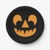 Jack O Lantern Pumpkin Face Papieren Bordje (Voorkant)