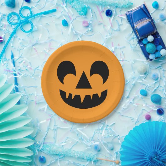 Jack O Lantern Pumpkin Face Papieren Bordje (Feest)