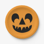 Jack O Lantern Pumpkin Face Papieren Bordje (Voorkant)