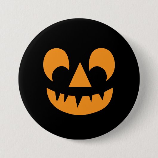 Jack O Lantern Pumpkin Face Ronde Button 7,6 Cm (Voorkant)